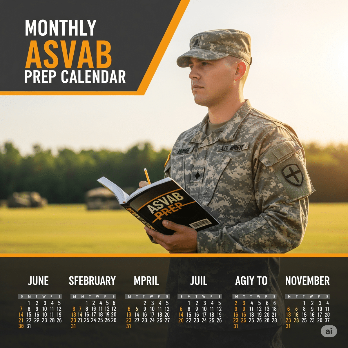 Monthly ASVAB Prep Calendar: June to November